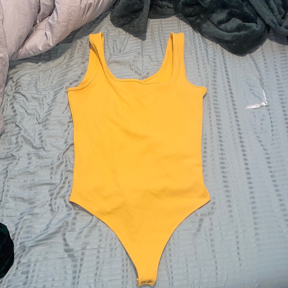 Yellow Abercrombie bodysuit.